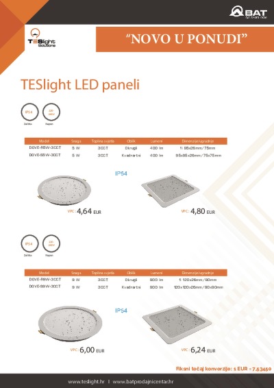 TESlight paneli - NOVO