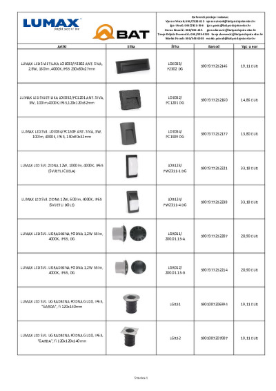 Heda - Lumax - cjenik