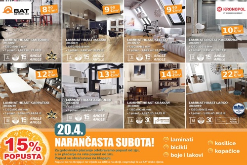 Ove subote 15% popusta na laminate