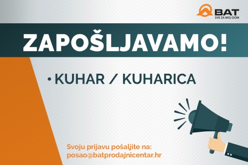 Zapošljavamo – kuhar/kuharica