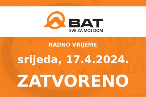 U srijedu, 17.4. - ZATVORENO!