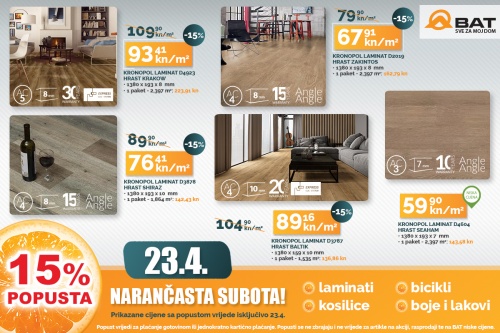 U subotu 15% popusta na laminate