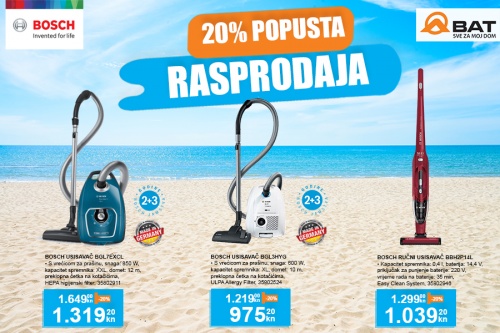 Rasprodaja:  Pojedini Bosch usisavači čak 20% jeftiniji!