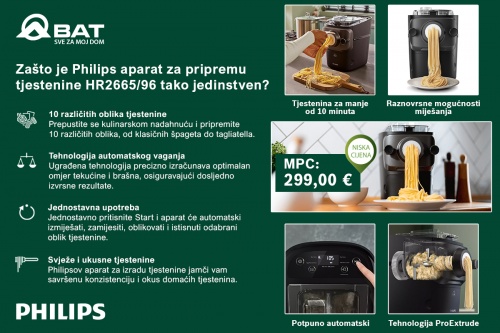 Ukusna svježa tjestenina, bez muke - Philips HR2665/96
