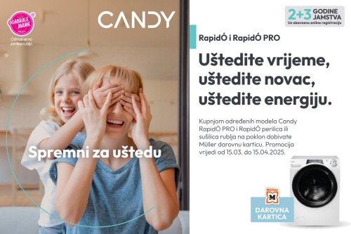 Müller darovna kartica uz kupnju Candy RapidO i RapidO PRO perilice ili sušilice rublja!