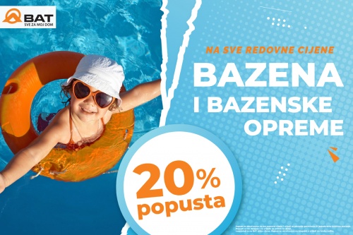 20% popusta na SVE bazene i bazensku opremu