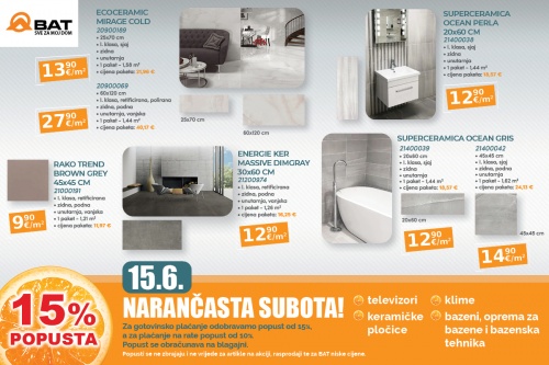 15.6. - 15% popusta na keramičke pločice