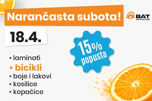 18.4. Narančasta subota &ndash; 15% popusta na bicikle