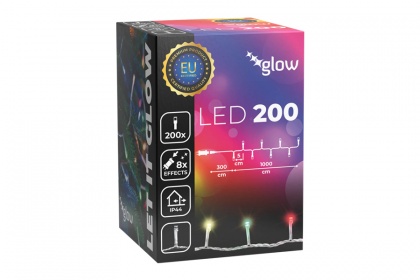 Božićne LED lampice, prozirna žica - 200 lampica