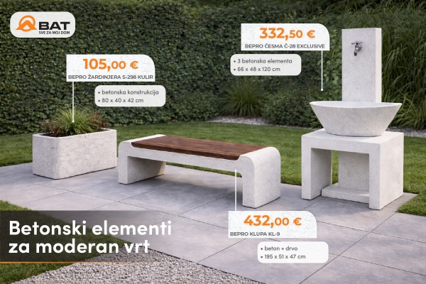 Betonski elementi za uređenje dvori&scaron;ta