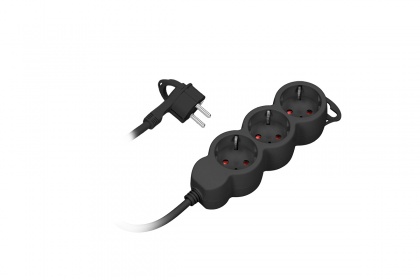 ORNO produžni kabel, crni, 3 utičnice, 1,5m, 3x1mm2