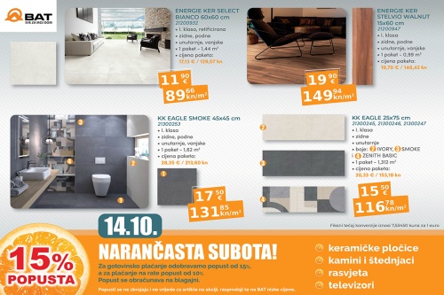 U subotu 15% popusta na keramičke pločice