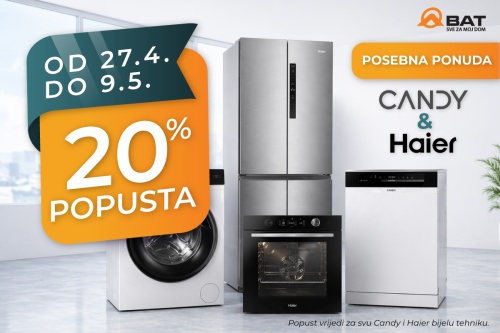 Candy &amp; Haier - 20% popusta