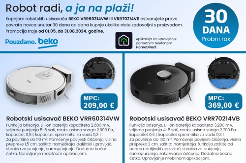 30 dana bezbrižnog korištenja uz BEKO robotske usisavače