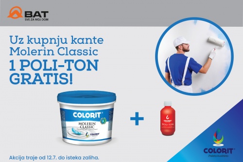 Uz kupnju Colorit MOLERIN CLASSIC-a na dar toner POLI-TON!