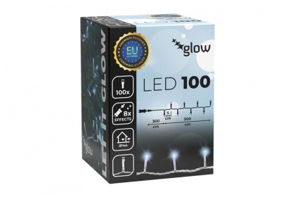 Božićne LED lampice, prozirna žica - 100 lampica