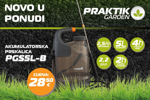 NOVO U PONUDI &ndash; PRAKTIK GARDEN akumulatorska prskalica PGSSL-B