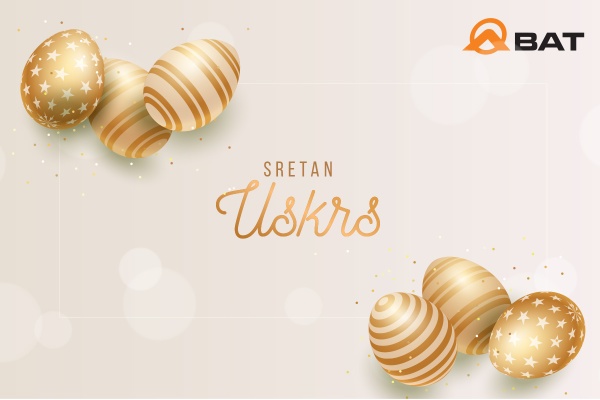 Sretan i blagoslovljen Uskrs želi vam BAT Prodajni centar!