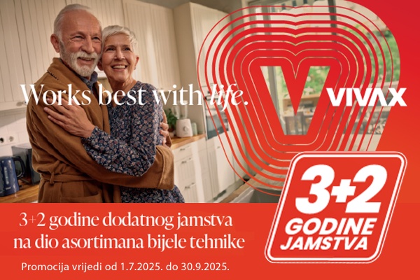 Vivax - 3+2 godine dodatnog jamstva na dio asortimana bijele tehnike