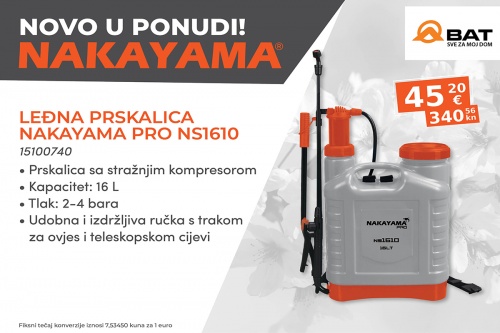 NAKAYAMA leđna prskalica – novo u ponudi