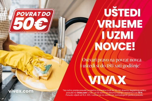 Povrat do 50 &euro; na VIVAX perilice posuđa!