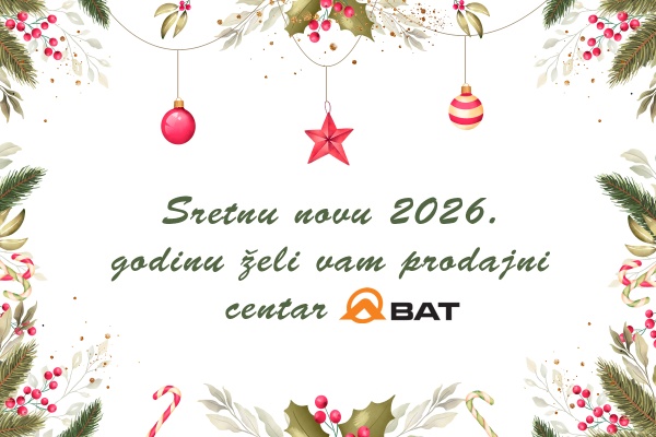 Sve najbolje u novoj 2026. godini želi vam Prodajni centar BAT!