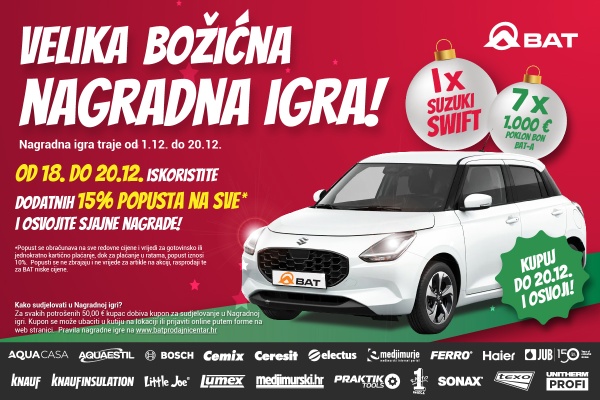 Od 18. do 20. prosinca - 15% popusta na sve redovne cijene!