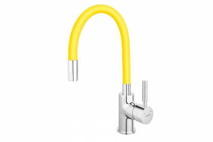 Ferro Zumba miješalica za sudoper s elastičnim izljevom - žuta