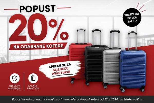 Popust 20% na odabrane kofere