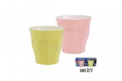 Čaše - 2 komada - žuta i pink boja