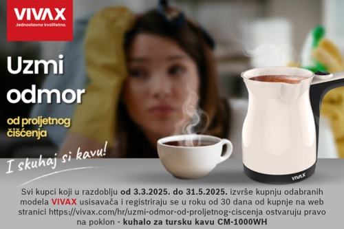 Odmorite od proljetnog čišćenja uz VIVAX kuhalo za tursku kavu na poklon!